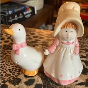Fraser and Co. LITTLE BO PEEP and Goose Salt And Pepper Set